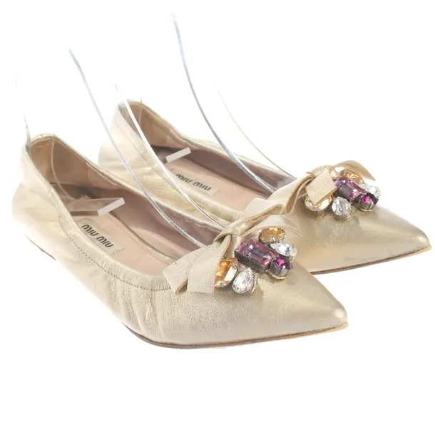 Ballerinas, in Gold, Miu Miu