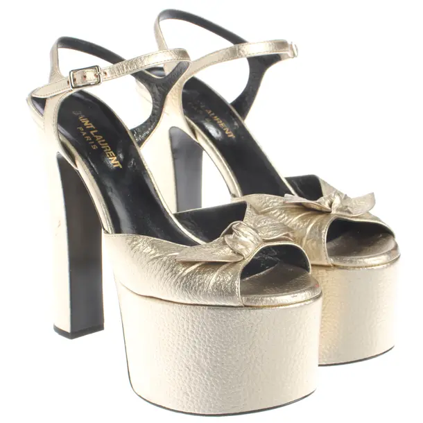 Heeled Sandals, in Gold, Saint Laurent