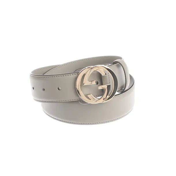 Belt, in Gray, Leather, Gucci