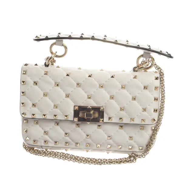 Shoulder Bag, in White, Leather, Valentino