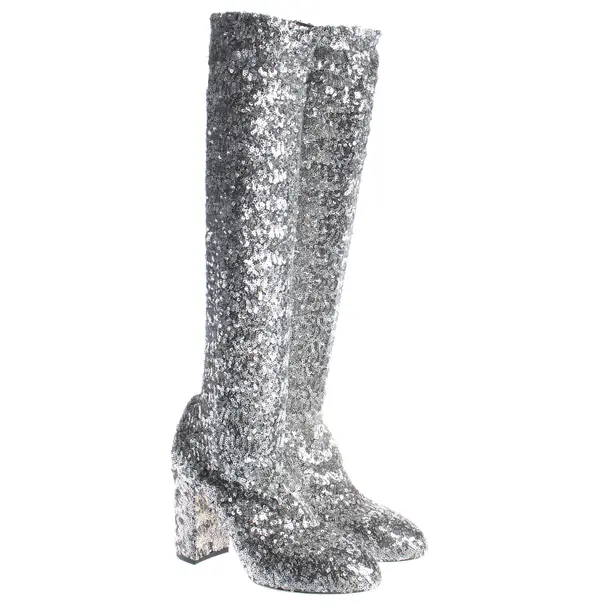 Stiefel, in Silber, Dolce & Gabbana