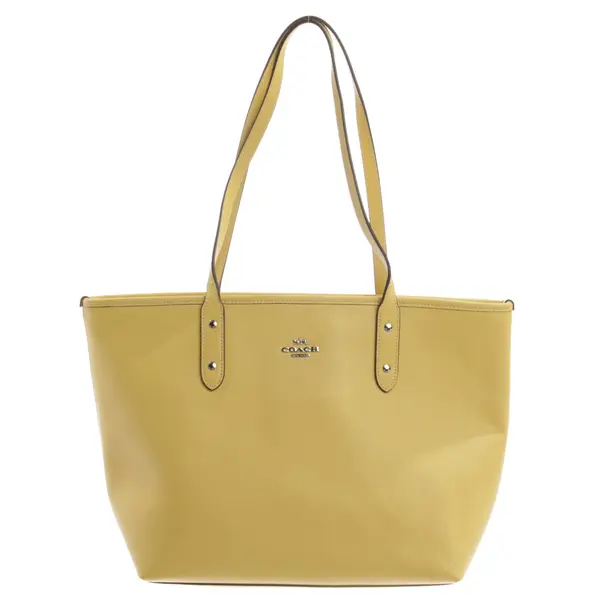 Shopper, in Gelb, Leder, Coach