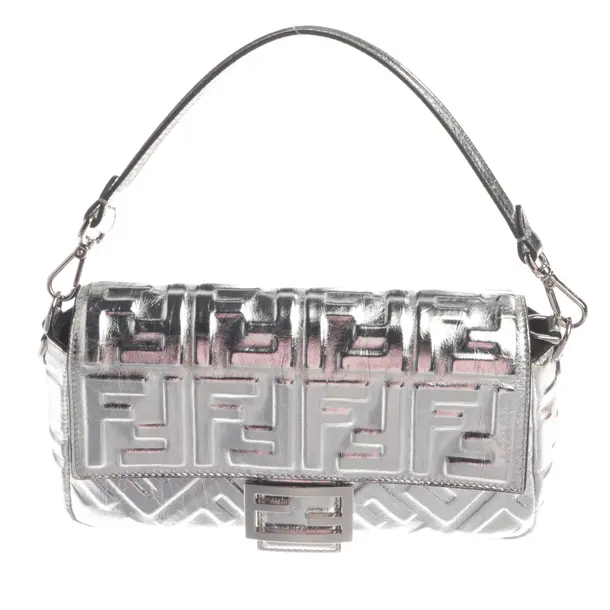 Handbag, in Silver, Leather, Fendi