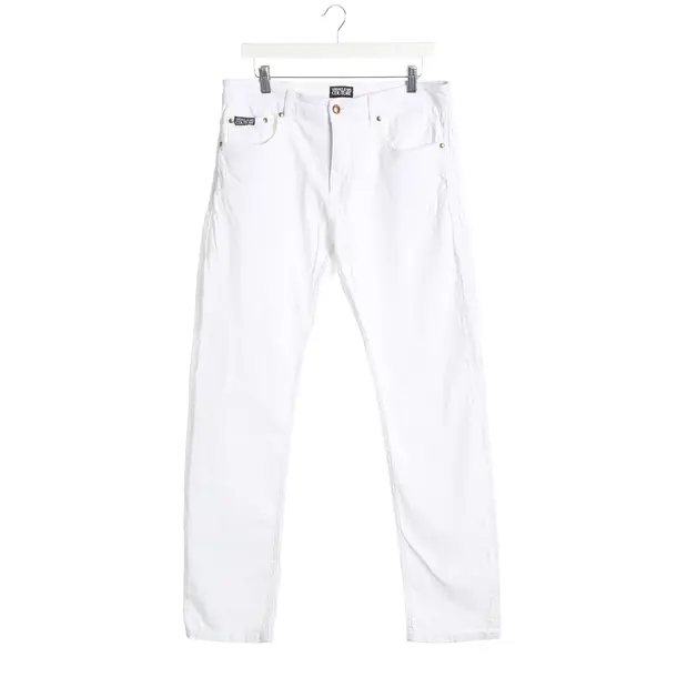 Straight Fit Jeans, in White, Cotton, Versace Jeans Couture