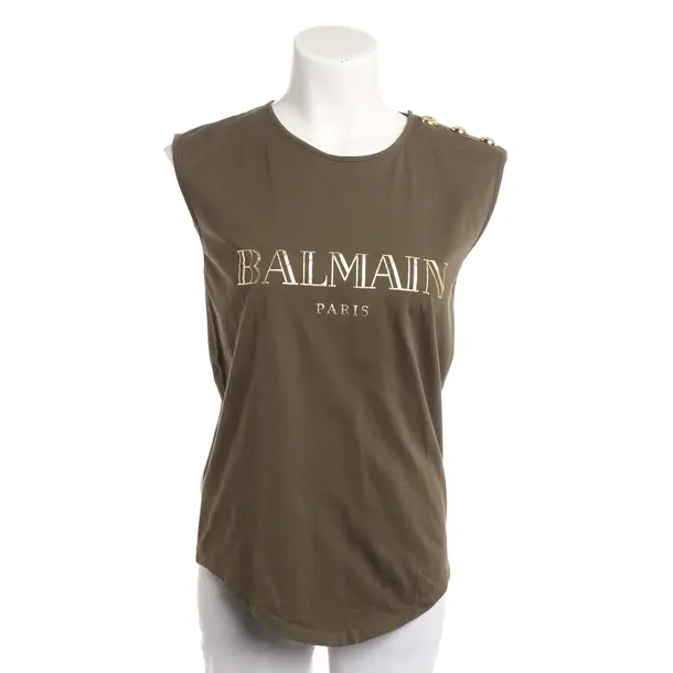 Top, in Dark Green, Cotton, Balmain