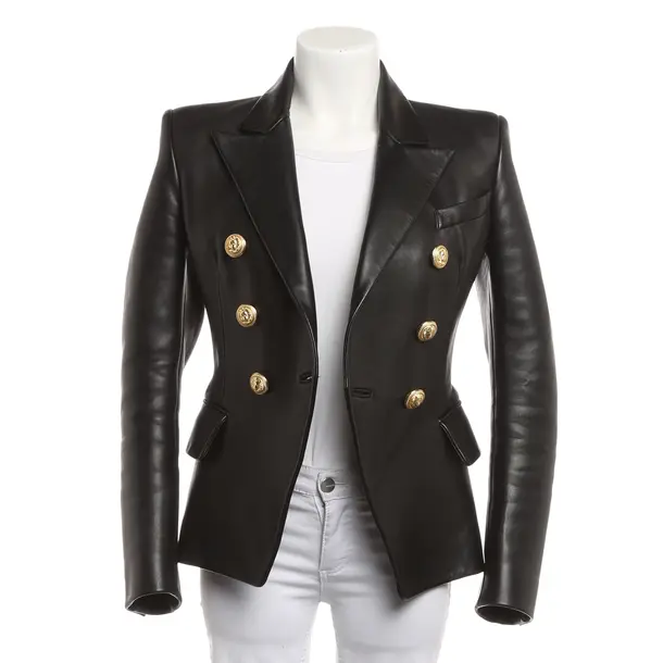 LeatherJacket, in Black, Leather, Balmain