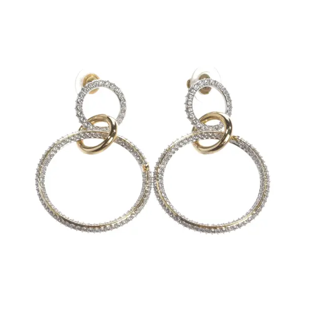 Earrings, in Gold, Metal (metallic, metallized), Swarovski