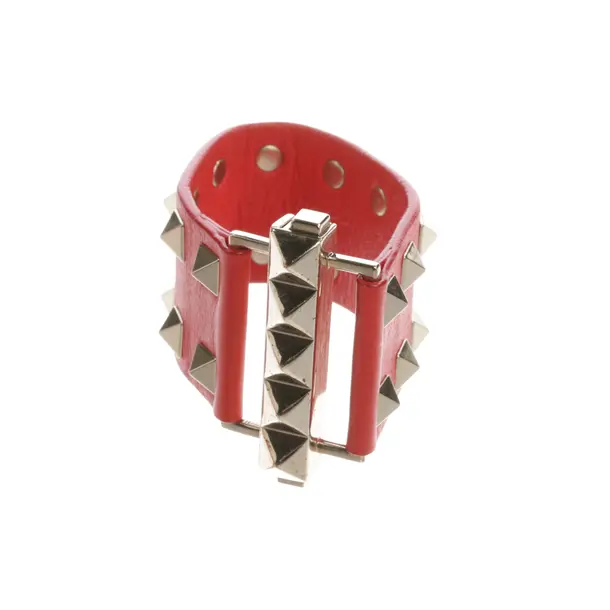 Armband, in Rot, Leder, Valentino