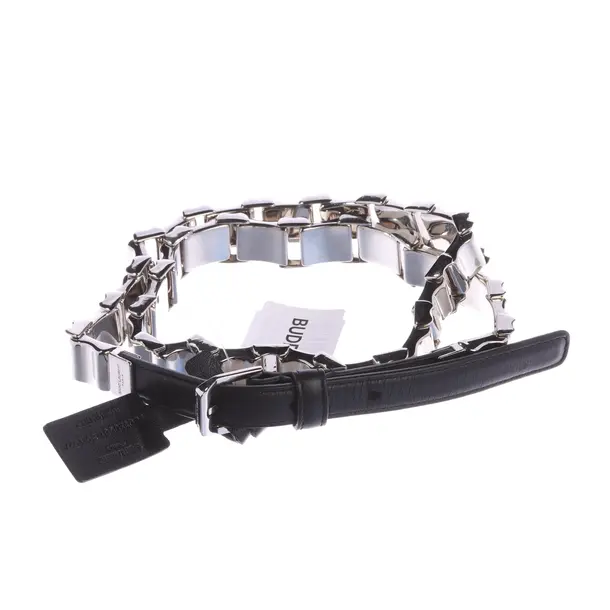 Belt, in Silver, Leather, Saint Laurent