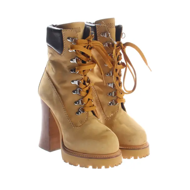 Ankle Boots, in Mustard Yellow, Moschino