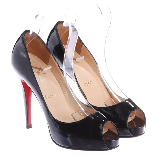 Peep Toes, in Black, Christian Louboutin