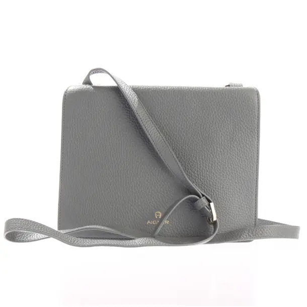 Shoulder Bag, in Gray, Leather, Aigner