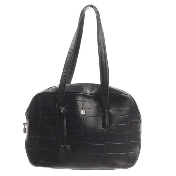 Shoulder Bag, in Navy, Leather, Aigner