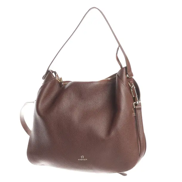 Shoulder Bag, in Brown, Leather, Aigner