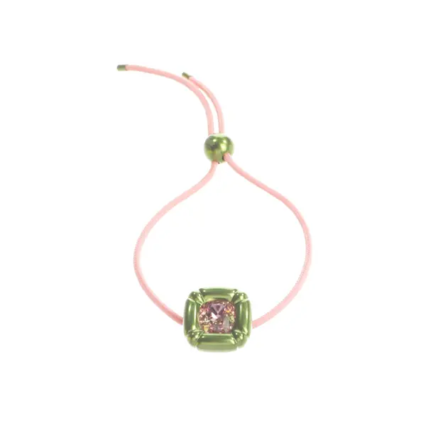 Bracelet, in Light Pink, Other Fibers, Swarovski