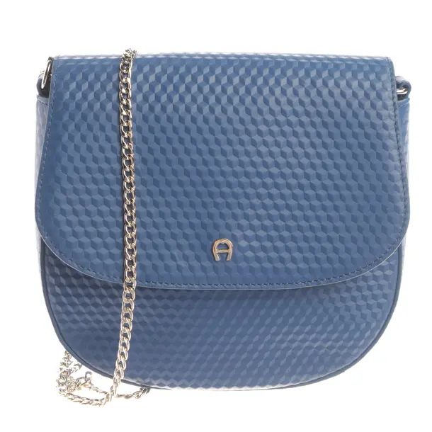 Schultertasche, in Blau, Leder, Aigner