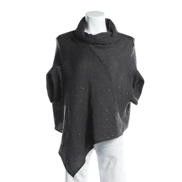 Poncho, in Dunkelgrau, Baumwolle, Brunello Cucinelli