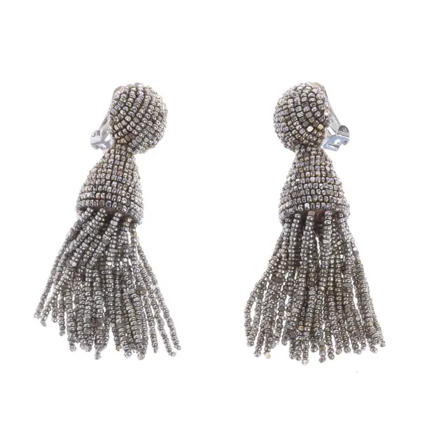 Earrings, in Silver, Metal (metallic, metallized), Oscar de la Renta