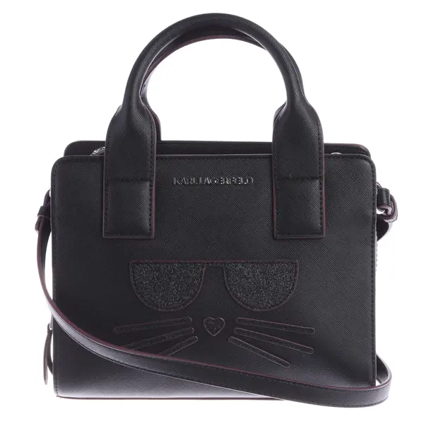 Handtasche, in Schwarz, Leder, Karl Lagerfeld