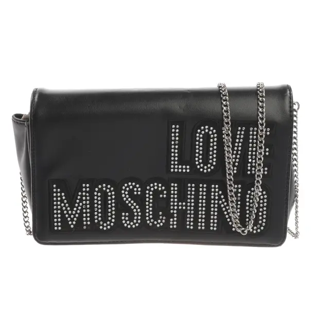 Shoulder Bag, in Black, Leather, Love Moschino