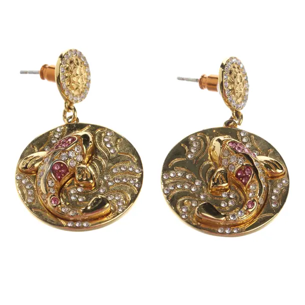 Ohrringe, in Gold, Metall (metallisch, metallisiert), Swarovski