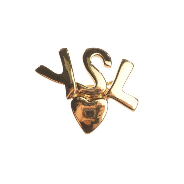 Brosche, in Gold, Metall (metallisch, metallisiert), Saint Laurent
