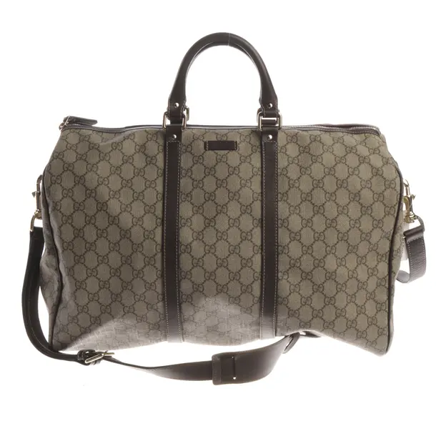 Reisetasche, in Dunkelbraun, Leder, Gucci