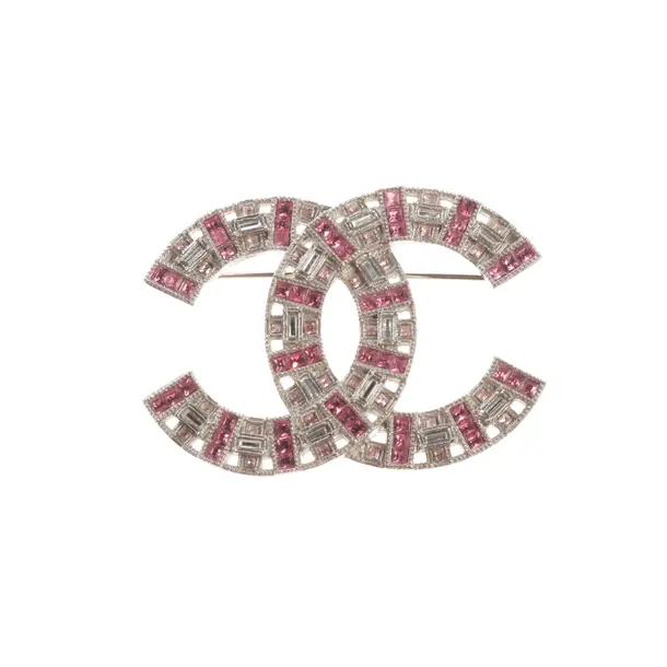 Brosche, in Silber, Metall (metallisch, metallisiert), Chanel