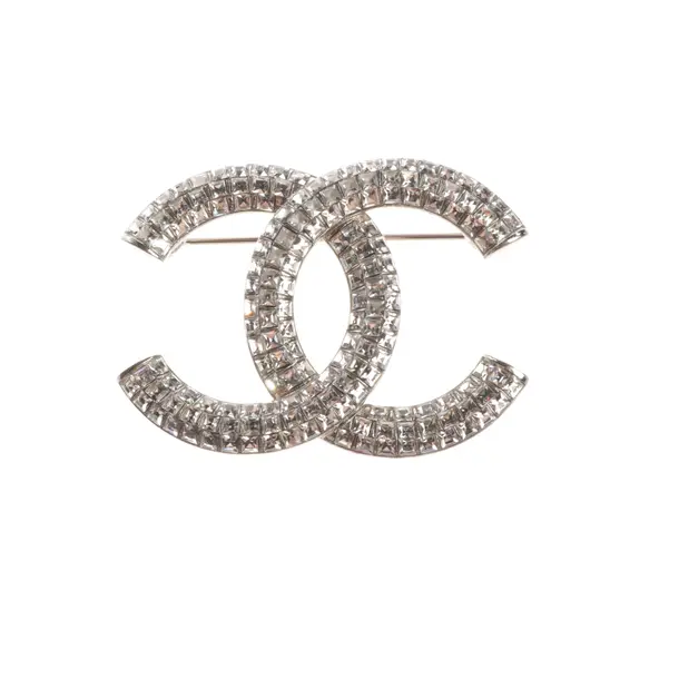 Brosche, in Silber, Metall (metallisch, metallisiert), Chanel