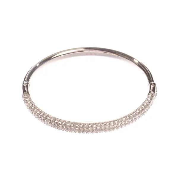 Bangle, in Silver, Metal (metallic, metallized), Swarovski
