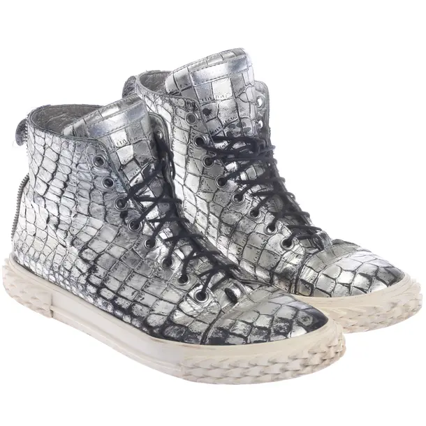 Sneakers, in Silver, Giuseppe Zanotti