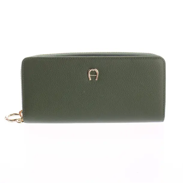 Wallet, in Green, Leather, Aigner