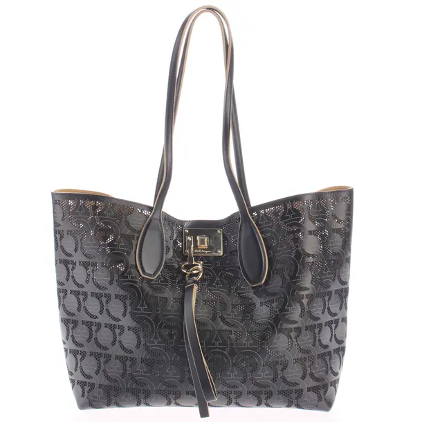 Shopper Bag, in Black, Leather, Salvatore Ferragamo