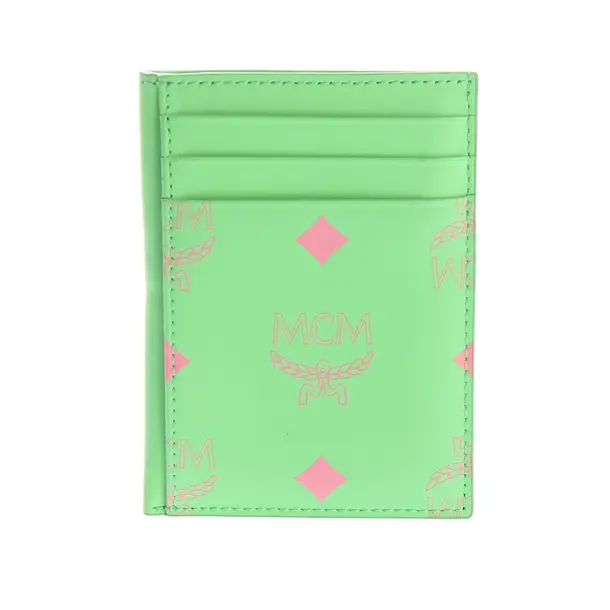 Card Holder, in Green, Leather, MCM
