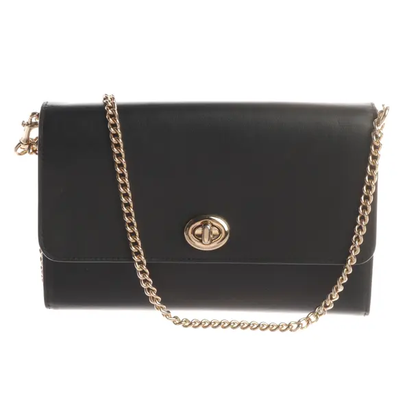 Wallet on Chain, in Black, Leather, Coach