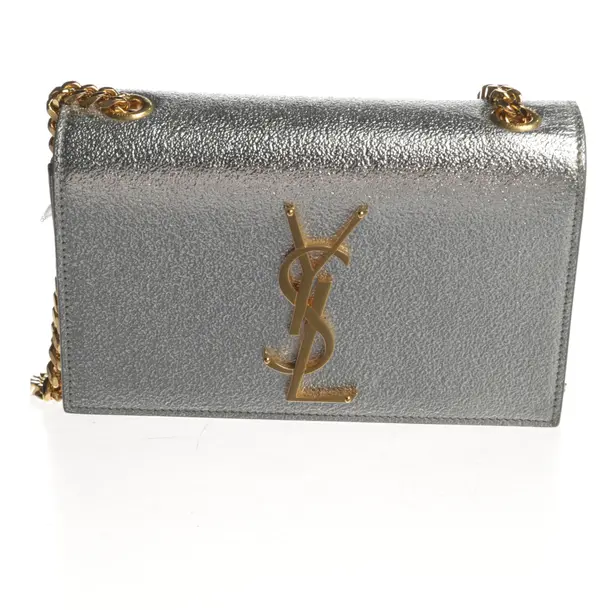 Schultertasche, in Silber, Leder, Saint Laurent