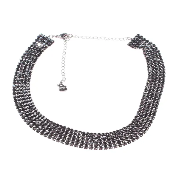 Necklace, in Black, Metall, Swarovski