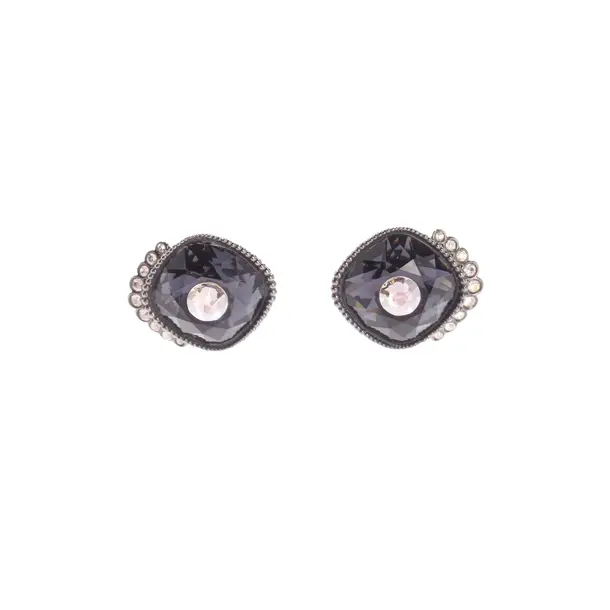 Orecchini, in Nero, Metallo (metallico, metallizzato), Swarovski