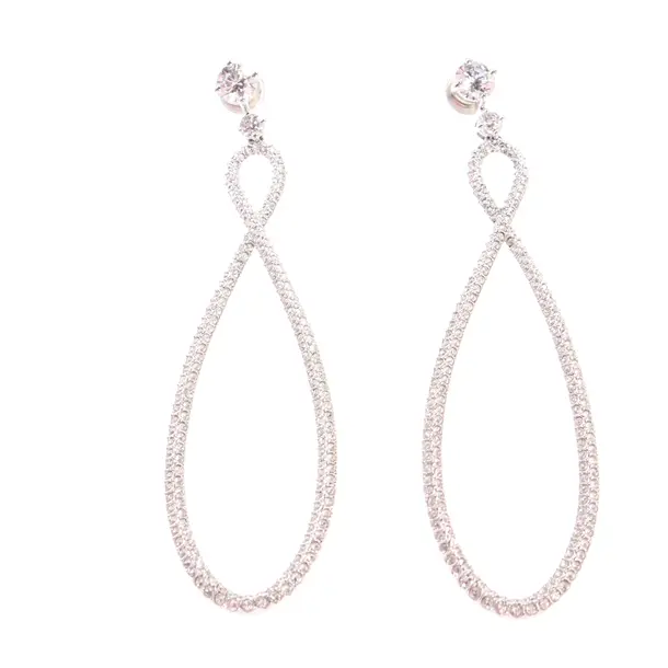 Ohrringe, in Silber, Metall, Swarovski