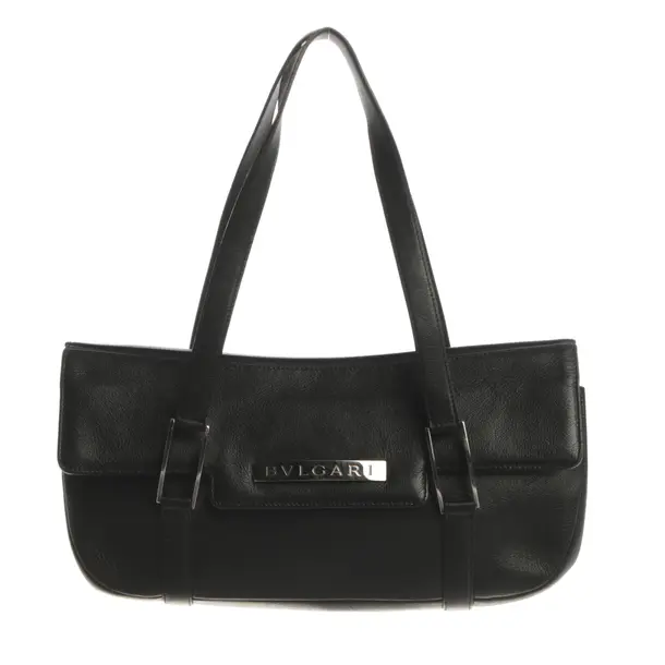 Schultertasche, in Schwarz, Leder, Bulgari