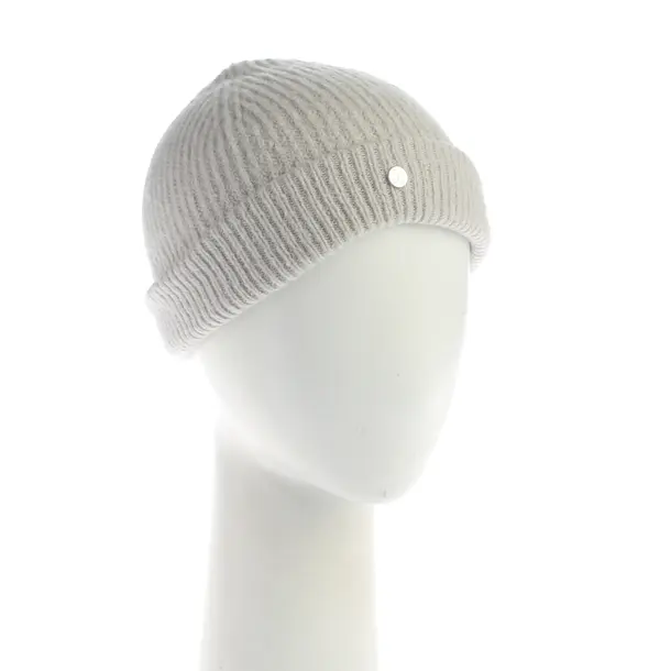 Beanie, in Light Gray, Cotton, Closed