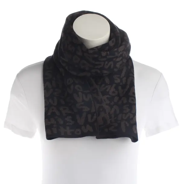 Schal, in Schwarz, Wolle, Louis Vuitton