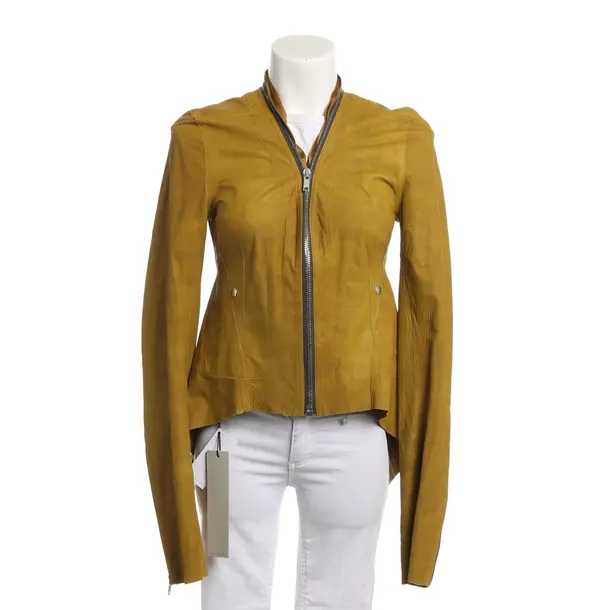 LeatherJacket, in Mustard Yellow, Leather, Rick Owens