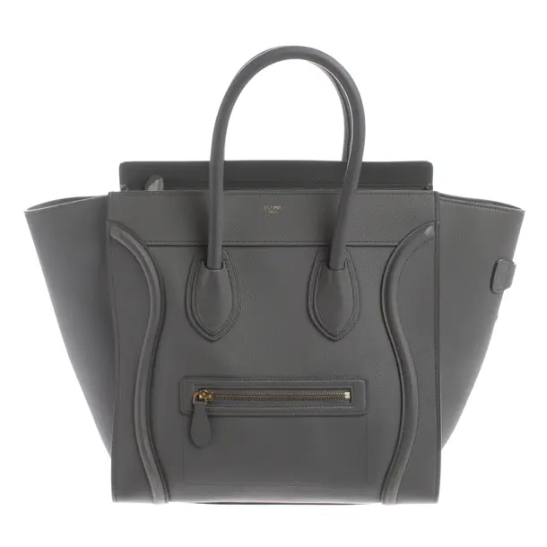 Handbag, in Gray, Leather, Céline