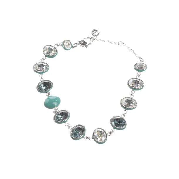 Bracciale, in Blu, Metallo (metallico, metallizzato), Swarovski