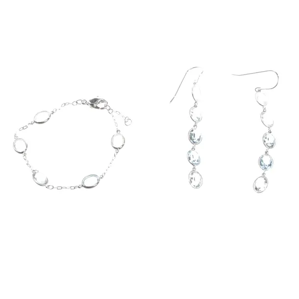 Jewellery Set, in Silver, Metal (metallic, metallized), Swarovski