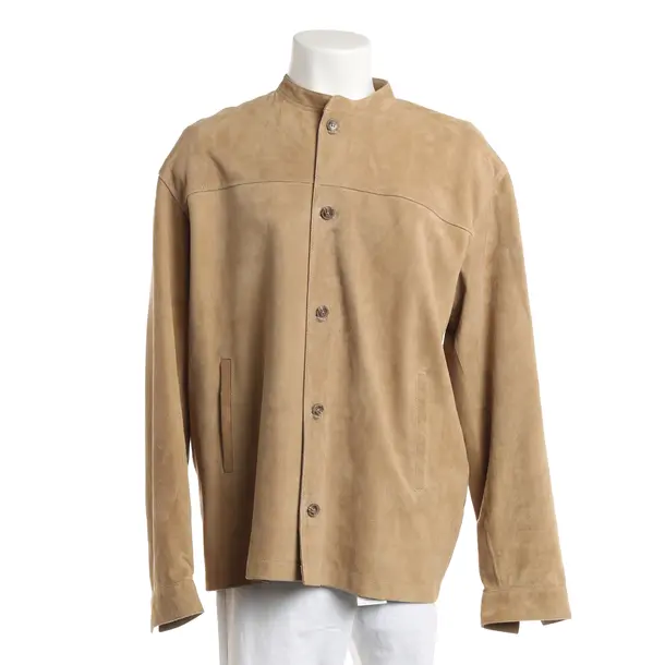 Leather Jacket, in Camel, Leather, Closed