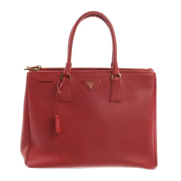 Handbag, in Red, Leather, Prada