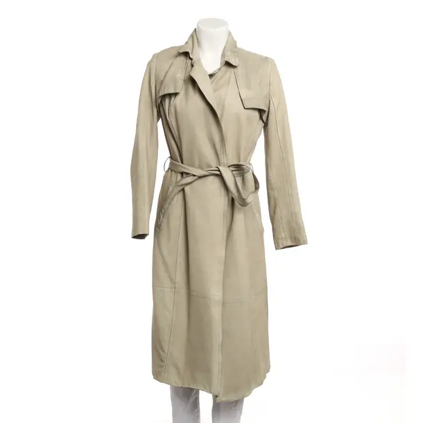 Leather Coat, in Beige, Leather, Schyia