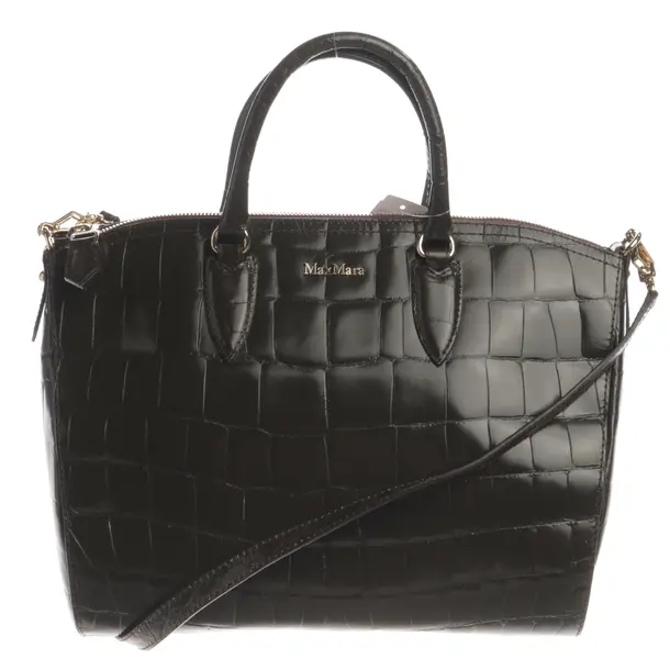 Handtasche, in Dunkelgrün, Leder, Max Mara